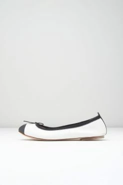 Deals ✨ BLOCHSTORE-US Ladies Rigel Ballet Flats White Black Leather 💯
