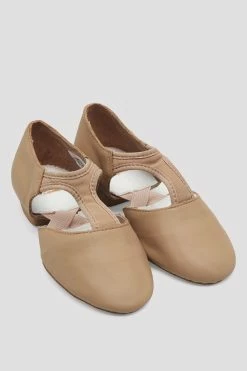 Coupon ❤️ BLOCHSTORE-US Ladies Elastosplit Grecian Teaching 👟 Shoes Tan Leather 💯 -adults dance shoes store ES0410L TAN 07
