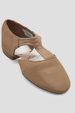 Coupon ❤️ BLOCHSTORE-US Ladies Elastosplit Grecian Teaching 👟 Shoes Tan Leather 💯 -adults dance shoes store ES0410L TAN 08