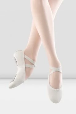 Cheap 💯 BLOCHSTORE-US Ladies Prolite 2 Leather Ballet 👟 Shoes White Leather 🔥