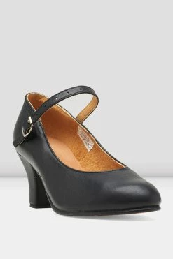 Brand new 🧨 BLOCHSTORE-US Ladies Cabaret Character 👟 Shoes Black Leather 🎉 -adults dance shoes store S0306L BLK 03