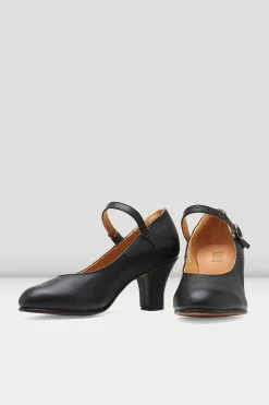 Brand new 🧨 BLOCHSTORE-US Ladies Cabaret Character 👟 Shoes Black Leather 🎉 -adults dance shoes store S0306L BLK 06