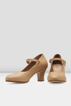 Hot Sale 🔔 BLOCHSTORE-US Ladies Cabaret Character 👟 Shoes Tan Leather 🛒 -adults dance shoes store S0306L TAN 06