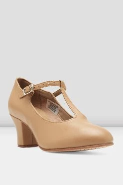 Promo 🎁 BLOCHSTORE-US Ladies Roxie Character 👟 Shoes Tan Synthetic Leather 🥰 -adults dance shoes store S0375L TAN 03