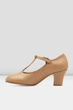 Promo 🎁 BLOCHSTORE-US Ladies Roxie Character 👟 Shoes Tan Synthetic Leather 🥰 -adults dance shoes store S0375L TAN 05