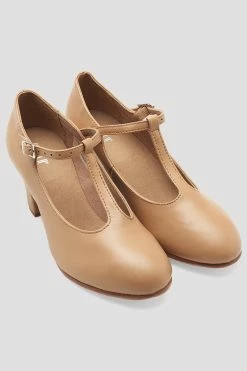 Promo 🎁 BLOCHSTORE-US Ladies Roxie Character 👟 Shoes Tan Synthetic Leather 🥰 -adults dance shoes store S0375L TAN 07
