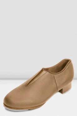 Flash Sale ⭐ BLOCHSTORE-US Ladies Tap Flex Slip On Leather Tap 👟 Shoes Tan Leather 🥰