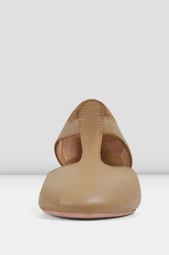 Wholesale 😉 BLOCHSTORE-US Ladies Grecian 🩴 Sandal Teaching 👟 Shoes Tan Leather 😉 -adults dance shoes store S0407L Front