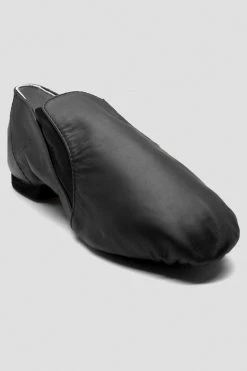 Best Sale 🔥 BLOCHSTORE-US Ladies Leather Elasta Jazz Booties Black Leather 🔥 -adults dance shoes store S0499L BLK 08