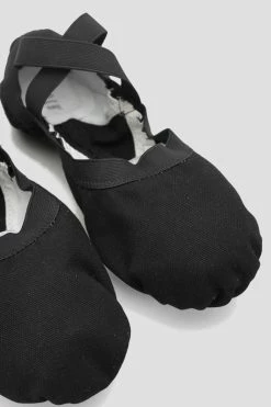 Promo 🔔 BLOCHSTORE-US Ladies Pro Elastic Canvas Ballet 👟 Shoes Black Canvas 🔔 -adults dance shoes store S0621L BLK 08