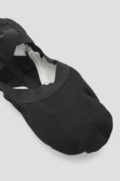 Promo 🔔 BLOCHSTORE-US Ladies Pro Elastic Canvas Ballet 👟 Shoes Black Canvas 🔔 -adults dance shoes store S0621L BLK 10