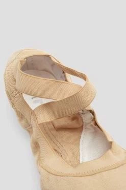 Outlet 🔥 BLOCHSTORE-US Ladies Pro Elastic Canvas Ballet 👟 Shoes Light Sand Canvas 🧨 -adults dance shoes store S0621L FSH 10